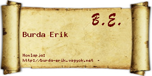 Burda Erik névjegykártya